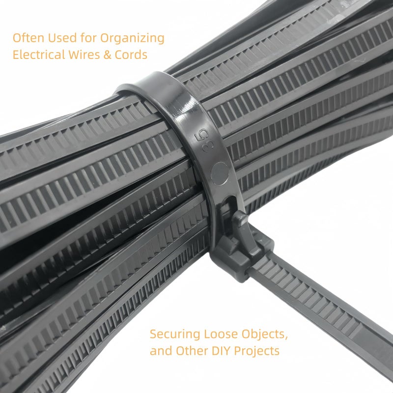 HOTUN 100 Pcs Reusable Releasable Adjustable Nylon Cable Zip Ties(14 Inch,Black) - Image 5